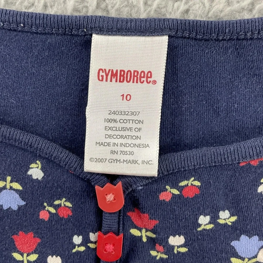 Gymboree Dress Girls 10‎ Blue Floral Fit & Flare Puff Sleeve Empire Waist Button